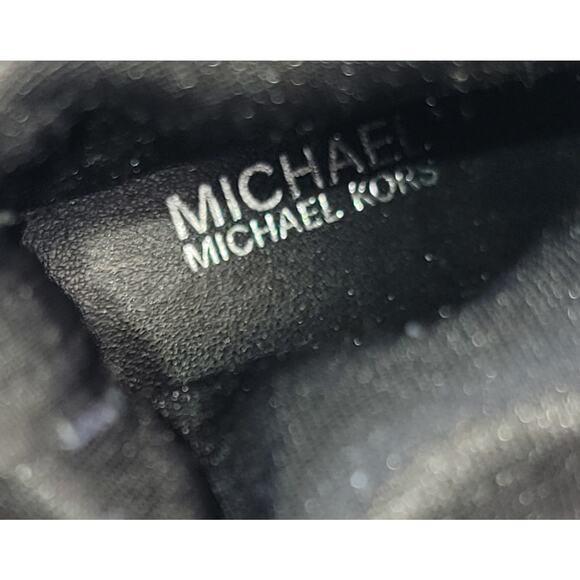 Michael Kors Mandy 8M Stretch Pull On Ankle Boots Black Glitter 3.5" Heel Party - Picture 12 of 15